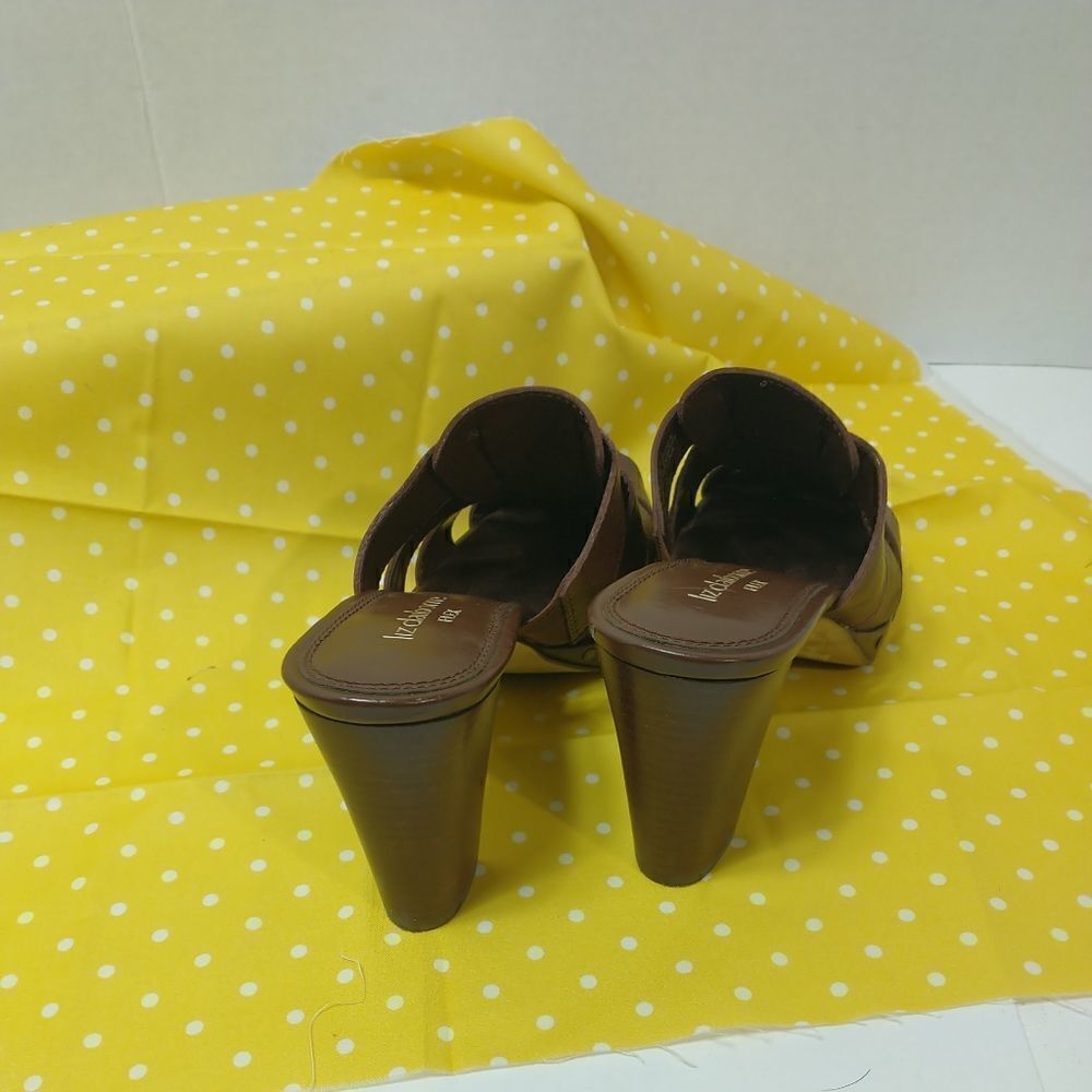 Stylish  Liz Clairborne Flex Brown "Carla" Leather Slides  Size 6.5M - Picture 4 of 9